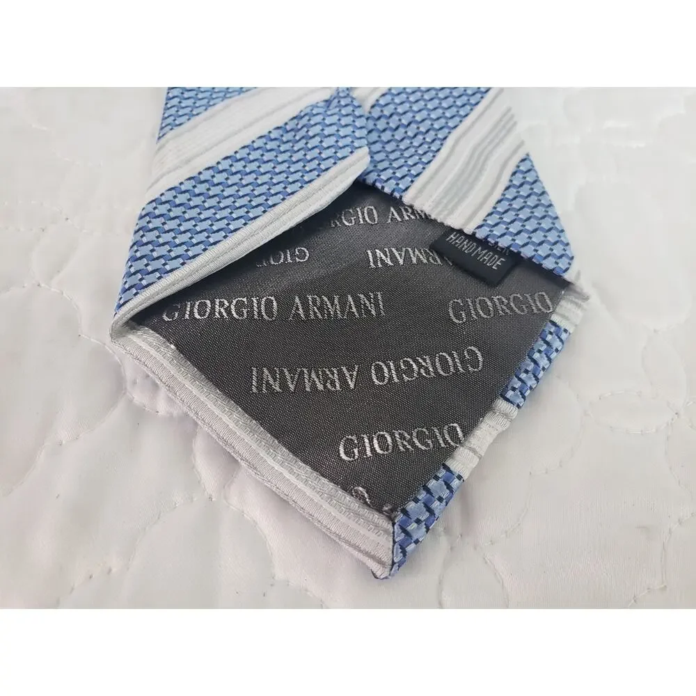 GIORGIO ARMANI 100% Silk Mens Neck Tie Striped Casual Italy